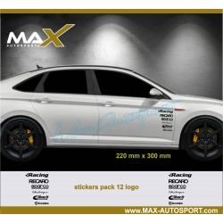 Sticker pack 12 logo decal for Volkswagen JETTA