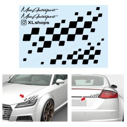 Autocollant damier deChequered flag sticker decal for bonnet and rear trunk AUDI