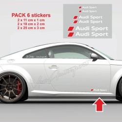 AUDI SPORT 6 red and white sticker decals