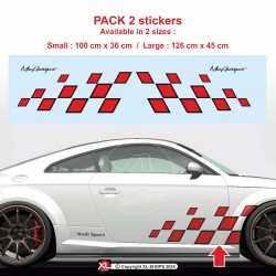 AUDI SPORT RS Style chequered flag sticker decal
