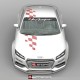 AUDI SPORT RS Style bicolor chequered flag Bonnet and roof sticker decal
