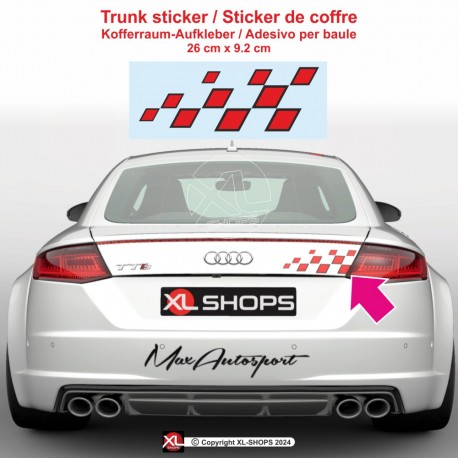 AUDI SPORT RS Style bicolor chequered flag Bonnet and roof sticker decal