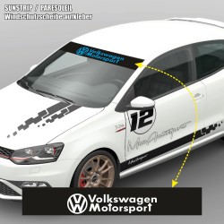 Windshield decal logo Volkswagen RACING with logo