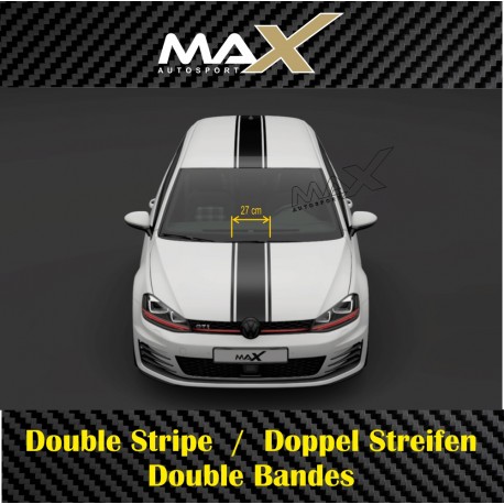 Triple stripe wide 27 cm sticker decal for Volkswagen golf VII