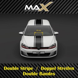 Triple stripe wide 44 cm sticker decal for Volkswagen golf VII