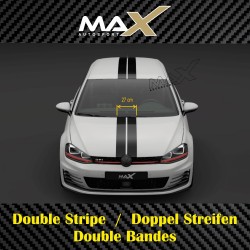 double stripe wide 27 cm sticker decal for Volkswagen Golf