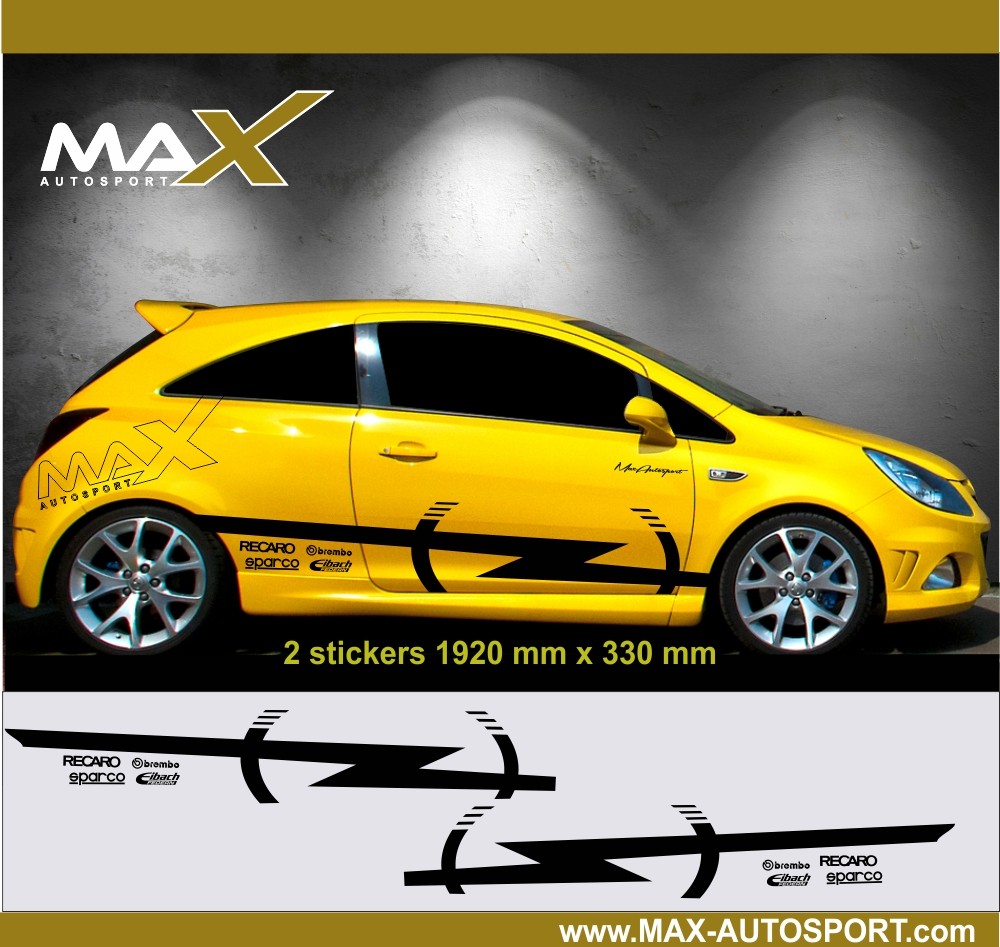 1x Streifen Aufkleber Opel Corsa Motorhaube OPC GSI Tuning in