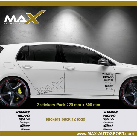 Sticker pack 14 logo decal for Volkswagen GOLF